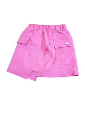 Girls SHEIN Pink Cargo Skirt Size 6Y Elastic Waist Wrap Style Skirt Shirts